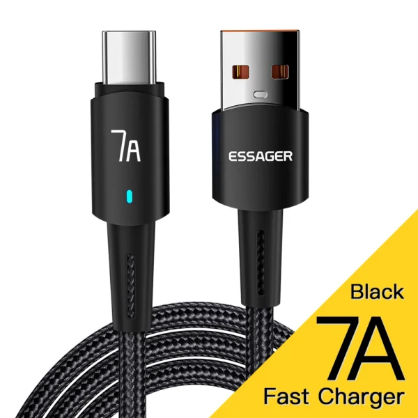 Essager 7A USB Type C Cable For OPPO Oneplus Huawei P30 P40 Samsung Realme Poco 100W Fast Charging Wire USB C Charger Data Cord - Image 7
