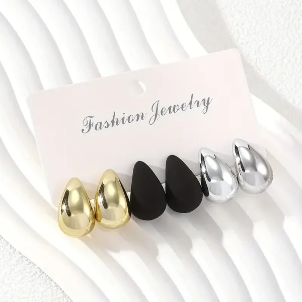 Vintage Elegant Teardrop Stud Earring Set Chic Simple Fashion Lightweight Earrings  for Women Daily Wear Party Jewelry Gift 2025 - Image 4