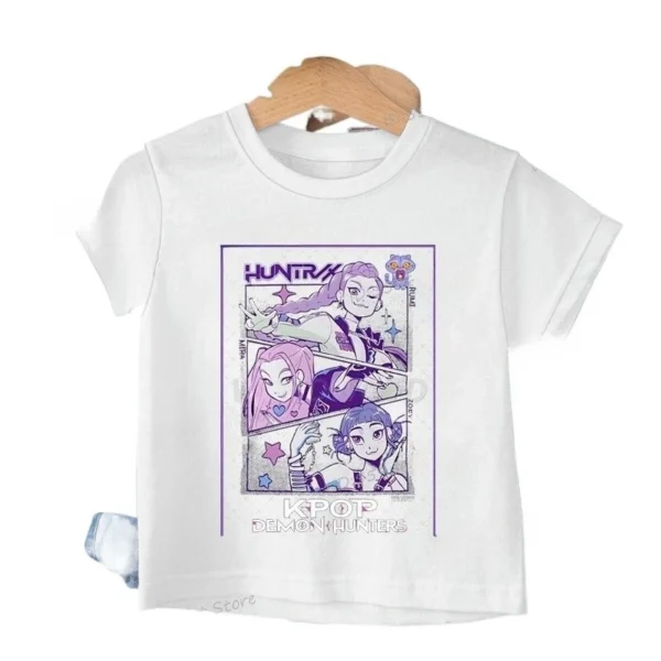Baby Girl Boy Clothes KPop Demon Hunters Cartoon Print Cool Kids Tee Harajuku Top 2025 Movie Fans Gift Summer Tshirt Tops - Image 5