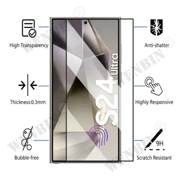 3 Pcs Tempered Glass For Samsung S25 S24 Ultra Plus S23 Ultra Plus FE A26 A36 A15 A16 A56 Screen Protector Full Protective Glass - Image 4