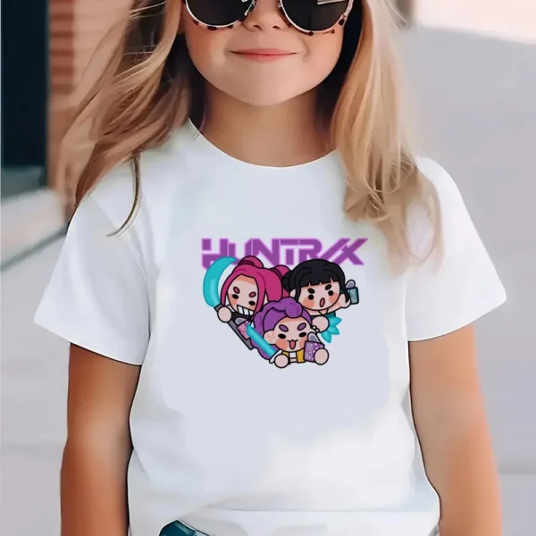 KPop Demon Hunters Kids Clothes 2025 Hot Anime T-shirt Harajuku Girls Casual Shirt Gift Fashion Movie Toddler T Shirts - Image 9