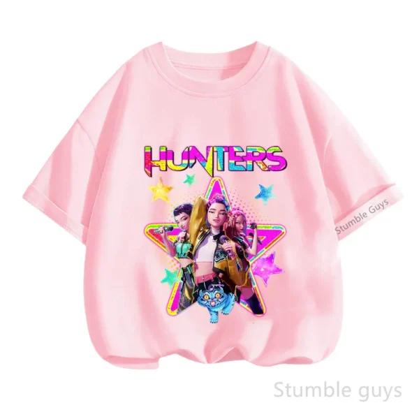 Kpop Demon Hunters Casual Fashion Kids Short Sleeve Summer Boys Girls T-Shirt Anime Clothes - Image 18