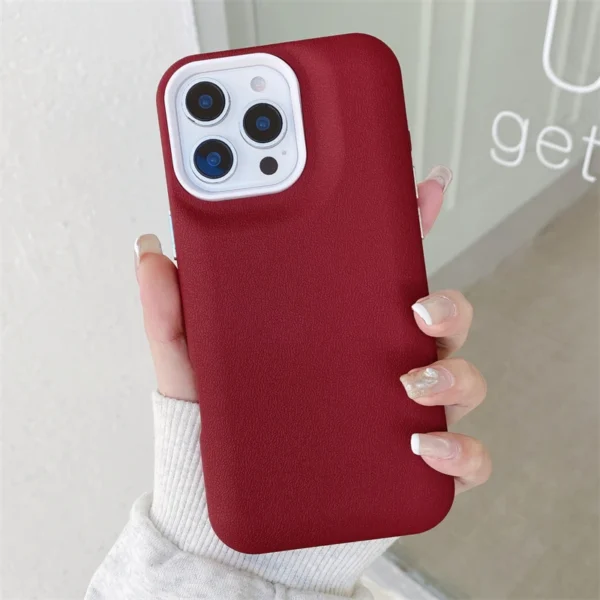 Liquid Silicone Leather Texture 2 IN 1 Soft Phone Case For iPhone 16 Plus 15 14 13 12 Pro Max 11 Plain Fashion Shockproof Cover - Image 7