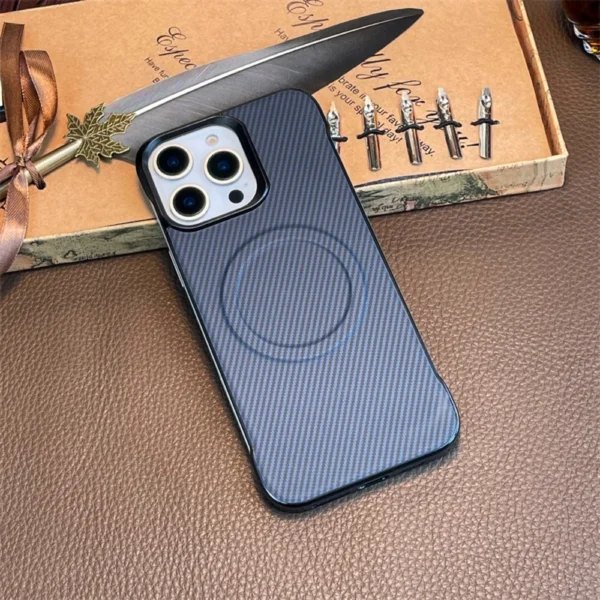 Frameless Carbon Fibre For Magsafe Magnetic Case for iPhone 16 Pro Max 16E 15 Plus 14 13 12 SE4 Metal Lens Wireless Charge Cover - Image 8