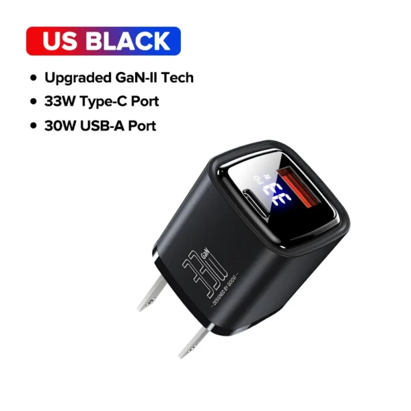 QOOVI 33W GaN Charger USB Type C Fast Charging Adapter Quick Charge QC3.0 PD USB-C Wall Charger For iPhone Samsung Xiaomi iPad - Image 9
