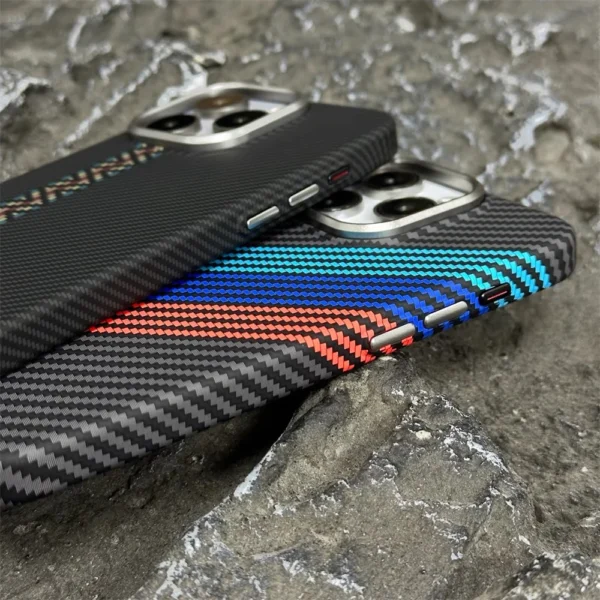 Luxury Magnetic Carbon Fiber Pattern for Magsafe Case for iPhone 16 15 14 Plus 13 12 11 Pro Max Shockproof PC Armor Hard Cover - Image 4