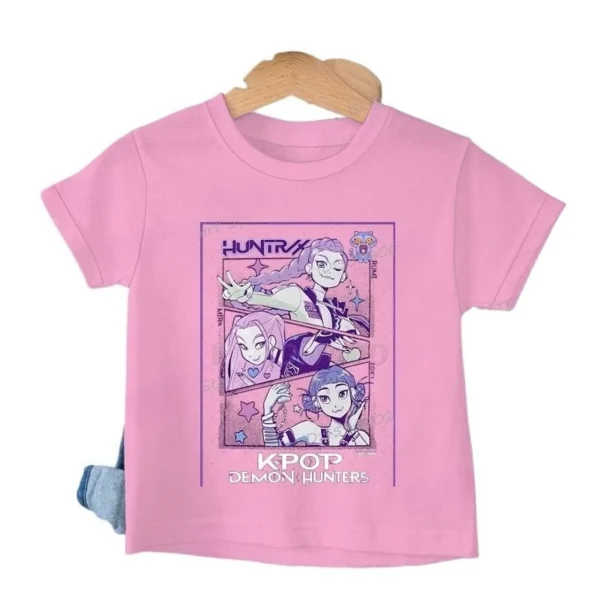 Baby Girl Boy Clothes KPop Demon Hunters Cartoon Print Cool Kids Tee Harajuku Top 2025 Movie Fans Gift Summer Tshirt Tops - Image 3
