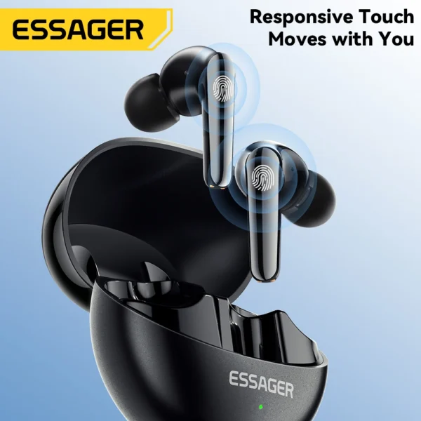 Essager Wireless Headset Bluetooth 5.3 HiFi Headset  Music Sport Dual Noise Cancelling Headphones Touch Control With Microphone - Image 6