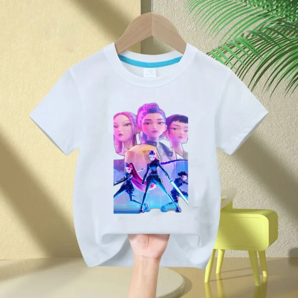 Kids T-Shirt KPop Demon Hunter Cotton Fashion Casual Top 2025 Movie Crew Neck Cartoon Girls Boys T-Shirt Casual Girls Clothing - Image 19