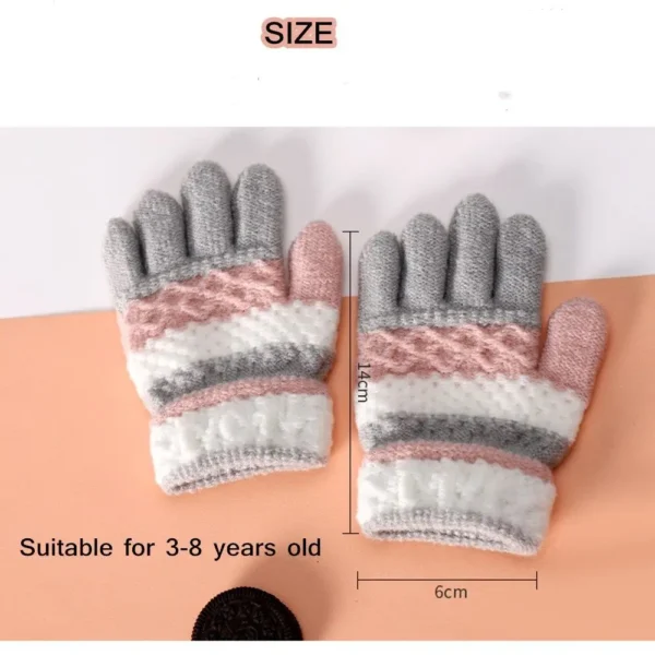 Winter Autumn Soft Knitted Baby Gloves Full Finger Gloves Kids Girls Boys Mittens Outdoor Children Gloves 3-6 Years - Image 6