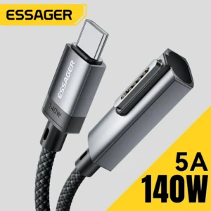 Essager USB Type C to MagSafe3 Cable 140W PD3.1 Fast Charge Magnetic Cable For Macbook Pro Air  2022 2023 MagSafe 3 Charger Cord