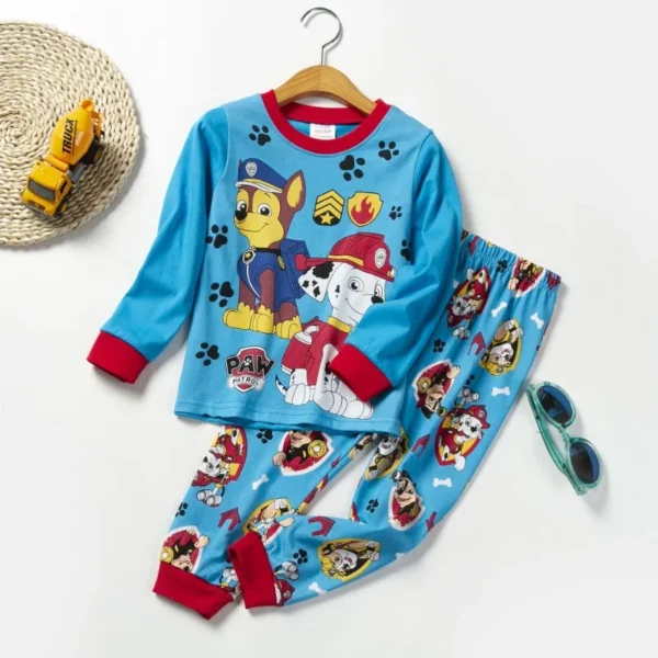 PAW Patrol  Spring Autumn Long Sleeve Baby Boys Clothing Sets Children's Pajamas Girls Cartoon Sleepwear Set Home Clothes 2pcs - Image 4