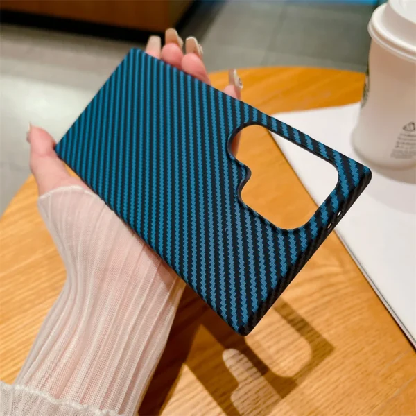 Luxury Carbon Fiber Pattern Plastic Armor Case for Samsung Galaxy S25 S24 S23 S22 Plus Ultra Note 20 10 Hard Slim Matte Cover - Image 9