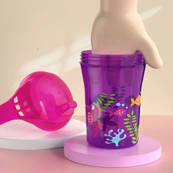 Baby Water Cups 260ML Baby Learning Drinking Cup with Double Handle Flip Lid Leakproof Infants Water Cups Bottle Duckbill Cup - Image 6