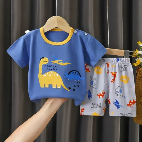2PCS Children's Sets mother Kids Clothes Boys Girl T-shirt Shorts Summer Cotton Short sleeve Baby Children Clothing Toddler Suit - Image 7
