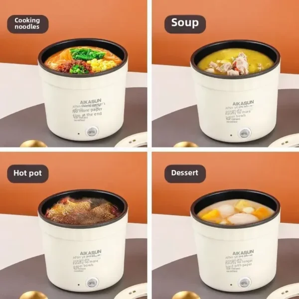 Multifunctional Instant Noodles Pot Stir-Fry Cooker Electric Hot Plate Lazy Person Dormitory Electric Heating Pot Kitchen Mini R - Image 5