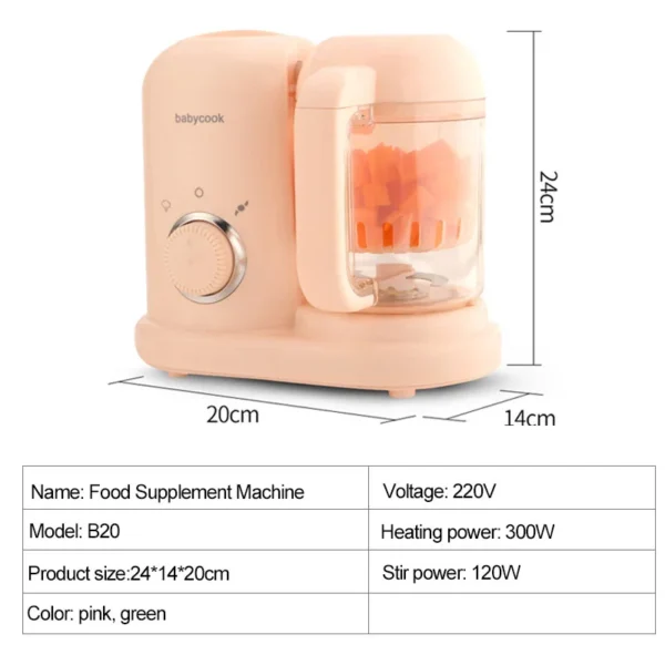 220V Baby Food Supplement Machine Multicooker Solid Food Cooking Machine Electric Blender Grinder Mixer Steaming Cooking Machine - Image 6