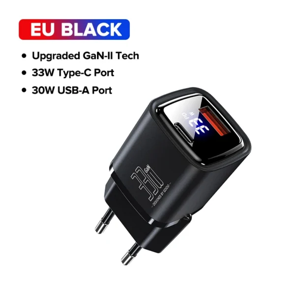 QOOVI 33W GaN Charger USB Type C Fast Charging Adapter Quick Charge QC3.0 PD USB-C Wall Charger For iPhone Samsung Xiaomi iPad - Image 7