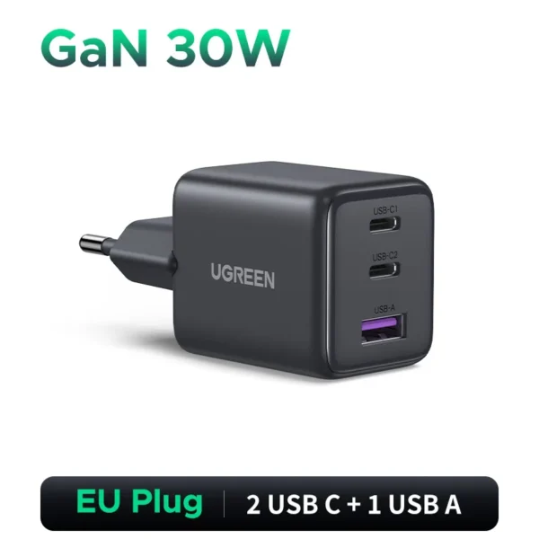 【EU Plug】UGREEN 45W/30W/25W/20W GaN Charger PD3.0 PPS QC3.0 USB C Fast Charger For iPhone 16 15 14 Pro Max Samsung S25 iPad Air - Image 10