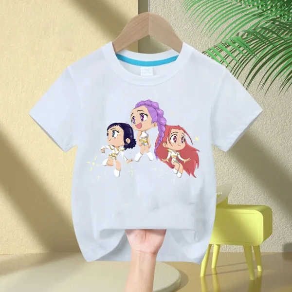 Kids T-Shirt KPop Demon Hunter Cotton Fashion Casual Top 2025 Movie Crew Neck Cartoon Girls Boys T-Shirt Casual Girls Clothing - Image 20