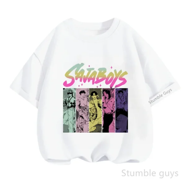 Kpop Demon Hunters Casual Fashion Kids Short Sleeve Summer Boys Girls T-Shirt Anime Clothes - Image 4