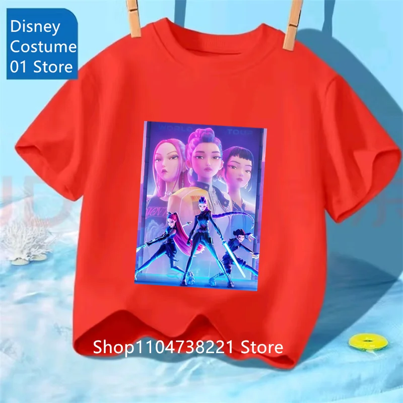 Saja Boys Tshirt Anime Kpop Demon Hunters Kids T-shirts Children's Clothing 2025 New Summer Casual Boys Girls Short Sleeve Tops 4 Saja Boys Tshirt Anime Kpop Demon Hunters Kids T-shirts Children's Clothing 2025 New Summer Casual Boys Girls Short Sleeve Tops - Image 4