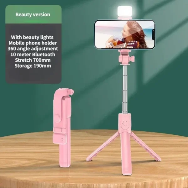 Selfie Stick Wireless Tripod Stand with Light Bluetooth Remote Extendable Tripod for iPhone Mobile Phone Tiktok Live Streaming - Image 7