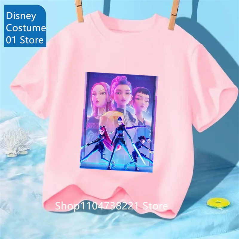 Saja Boys Tshirt Anime Kpop Demon Hunters Kids T-shirts Children's Clothing 2025 New Summer Casual Boys Girls Short Sleeve Tops 2 Saja Boys Tshirt Anime Kpop Demon Hunters Kids T-shirts Children's Clothing 2025 New Summer Casual Boys Girls Short Sleeve Tops - Image 2