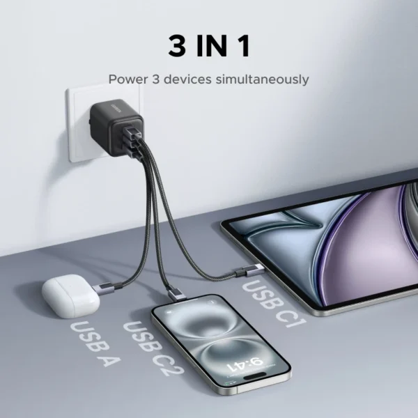 【EU Plug】UGREEN 45W/30W/25W/20W GaN Charger PD3.0 PPS QC3.0 USB C Fast Charger For iPhone 16 15 14 Pro Max Samsung S25 iPad Air - Image 2