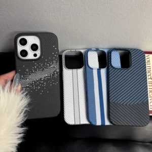 Luxury Carbon Fiber Business Plastic Phone Case For iPhone 16 15 14 Plus 13 12 Pro Max 11 Ultra-Thin Cool Armor Shockproof Cover