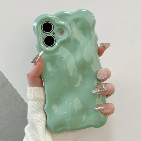 Ins Fashion 3D Wave Shape Cute Soft Phone Case For iPhone 16 15 Plus 14 13 12 Pro Max 11 Plain Lovely Girls Shockproof Cover - Image 10