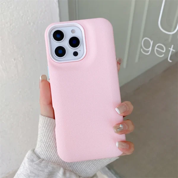 Liquid Silicone Leather Texture 2 IN 1 Soft Phone Case For iPhone 16 Plus 15 14 13 12 Pro Max 11 Plain Fashion Shockproof Cover - Image 5