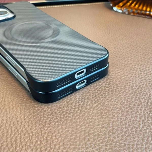 Frameless Carbon Fibre For Magsafe Magnetic Case for iPhone 16 Pro Max 16E 15 Plus 14 13 12 SE4 Metal Lens Wireless Charge Cover - Image 6