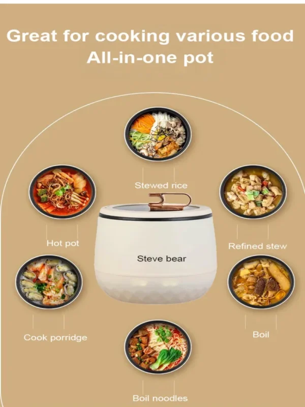 Multifunctional Electric Rice Pot Small Mini Rice Cooker Office Household Claypot Portable Non-stick Cooking Electric Cooker - Image 2