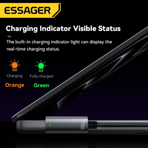 Essager USB Type C to MagSafe3 Cable 140W PD3.1 Fast Charge Magnetic Cable For Macbook Pro Air  2022 2023 MagSafe 3 Charger Cord - Image 6