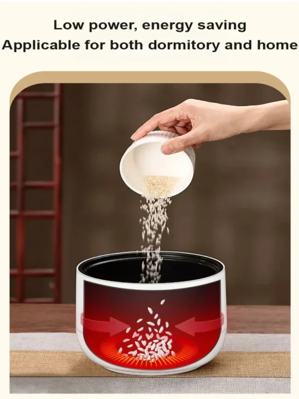 Multifunctional Electric Rice Pot Small Mini Rice Cooker Office Household Claypot Portable Non-stick Cooking Electric Cooker - Image 4