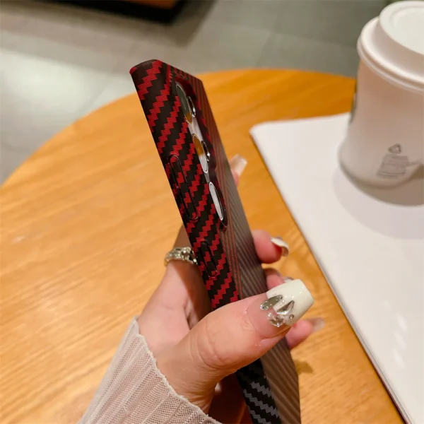 Luxury Carbon Fiber Pattern Plastic Armor Case for Samsung Galaxy S25 S24 S23 S22 Plus Ultra Note 20 10 Hard Slim Matte Cover - Image 5