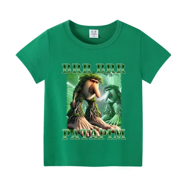 Italian Brainrot Themed Boys Girl T-shirt Popular Meme Animal Children Clothing Tralalero Tralala Summer Short Sleeve Cotton Tee - Image 2