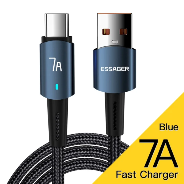 Essager 7A USB Type C Cable For OPPO Oneplus Huawei P30 P40 Samsung Realme Poco 100W Fast Charging Wire USB C Charger Data Cord - Image 8