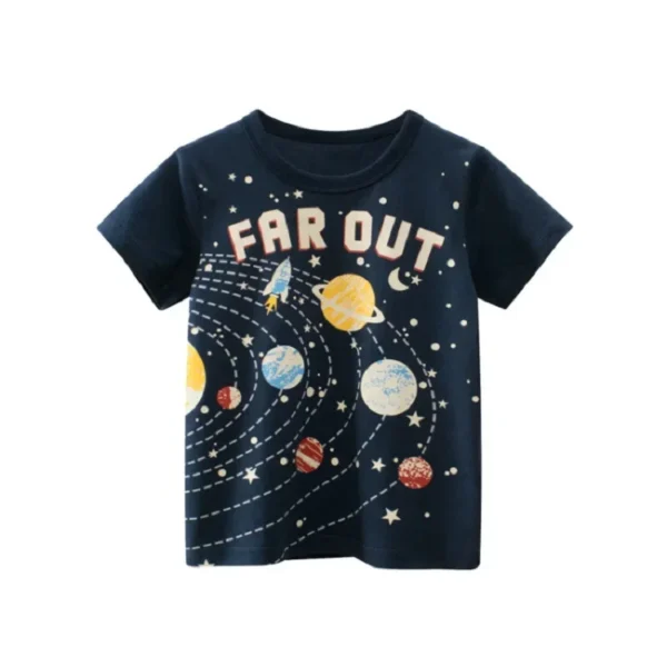 2 3 4 5 6 7 8 9 Years Boys Short Sleeve T-shirts Korean Version Kids Clothing Children Cotton Tees Summer Cartoon Tops - Image 6