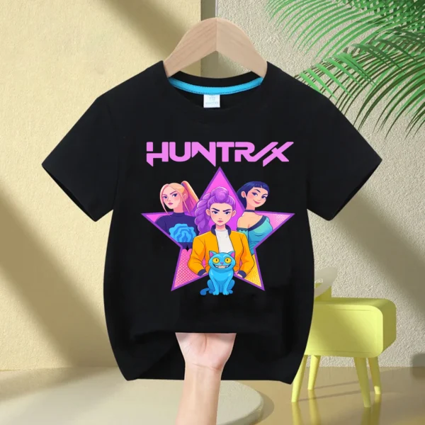 Kids T-Shirt KPop Demon Hunter Cotton Fashion Casual Top 2025 Movie Crew Neck Cartoon Girls Boys T-Shirt Casual Girls Clothing - Image 8