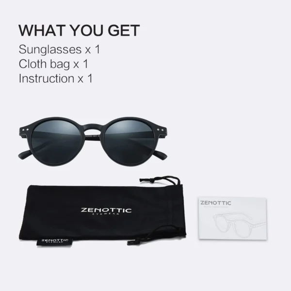 ZENOTTIC Retro Polarized Sunglasses 2023 2024 Men Women Vintage Small Round Frame Sun Glasses Polarized Lens UV400 Goggles Shade - Image 6