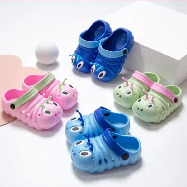 2024 Children Garden Shoes Cute Cartoon Caterpillar Beach Sandals Babies Summer Slippers High Quality Kids Slippers Flip Shoes - Image 2