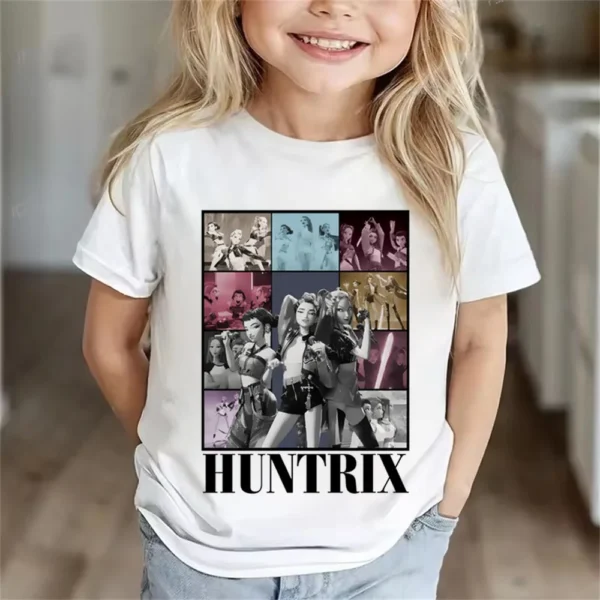 Children Clothes Girl Boy KPop Demon Hunters Soft Summer Tops 2025 Hot Movie Print T Shirts Print Kids T-shirt - Image 3