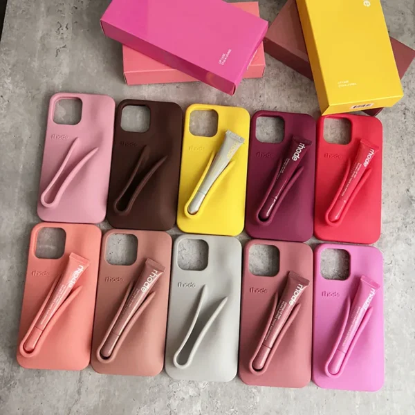 Summer Limited Edition Lemontini Lip Gloss Phone Case for IPhone 17 11 12 13 14 15 16 Pro Max Plus Lipstick Holder Back Cover - Image 3