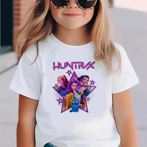 Kpop Demon Hunters Children's Clothing Short Sleeve T-shirt Cute Kpop Demon Hunters TShirt Harajuku Tshirt Parent Child Clothing - Image 4