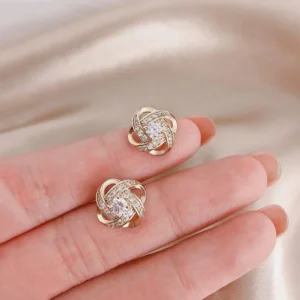 2025 Gifts Women Light Luxury Zircon Stud Earrings Simple Cross Hollow Geometric Exquisite Ear Jewellery Wedding Party