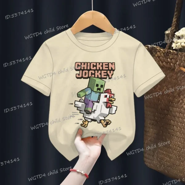 2025 Chicken Jockey Graphic T Shirt Baby Girls Boys Clothes Cartoon Fashion Short Sleeve T-shirt Kids Chicken Jockey Casual Top - Image 13