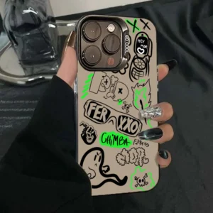 Cute Graffiti Ghost Pattern Phone Case for Xiaomi Redmi Note 14 13 12 Pro Plus 5G 12S 11 10 Redmi 13 12 14C 13C 4G Matte Cover