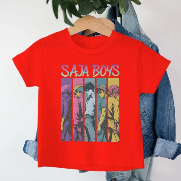 Cute Cartoon Saja Boys T-shirts Kpop Demon Hunters T Shirt Kids Boy Girl Summer Short Sleeve Round Neck Tops Children's Clothing - Image 7